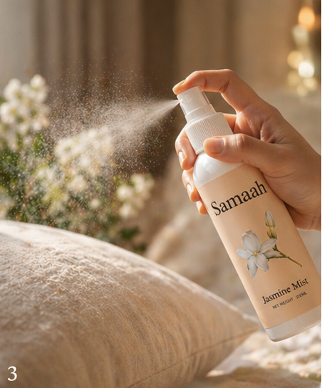 Samaah Jasmine Linen and Room Mist – 200ml | Soft Floral Home Fragrance